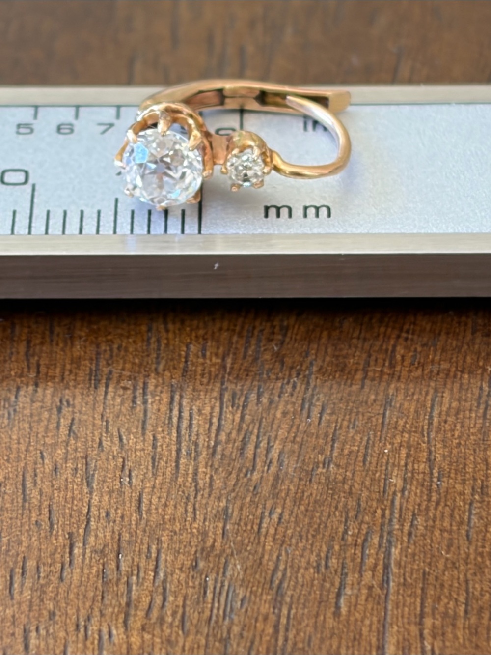 old mine cut diamond earrings- price is firm - Picture 4 of 12